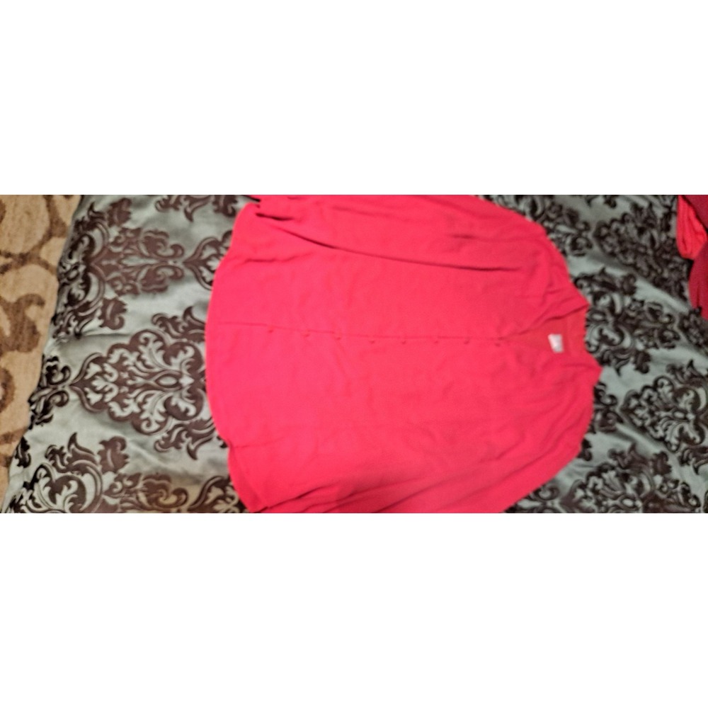 Chico's Long Sleeve Red‎ Shirt Spandex Size 3